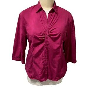 Uniti Casuals | Women's Plus Fuscha Gathered Bust Blouse 3X
